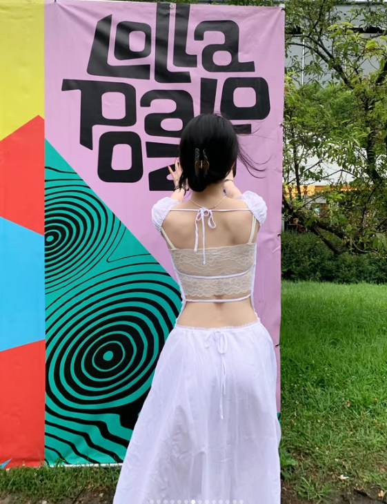 Karina's Garden-to-Mirror Moments: Backless Elegance Meets Effortless Hipster Style