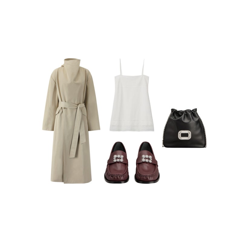 Seriously, she’s a super beauty with an insane goddess vibe..🧡 Roger Goddess Yeji’s airport fashion summons the autumn woman with a lace dress and trench coat combination🍂