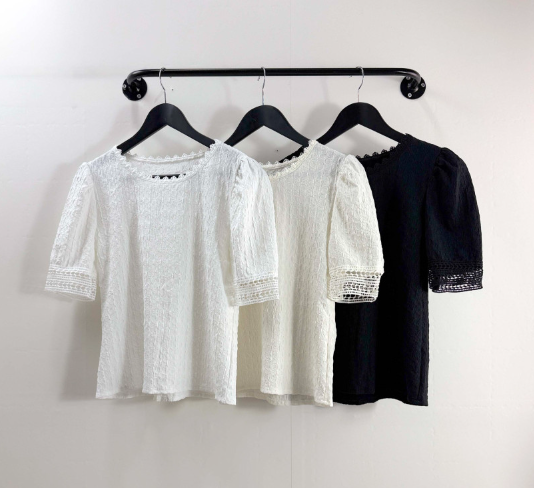 Pit stains and back rolls got you reaching for the cardigan constantly? Perfect arm coverage meets office elegance in one lace-neck blouse