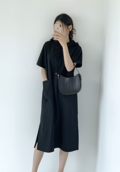 Casual, Cute, Never Out of Style—This Black Hood One-Piece Is Mom and I's Year-Round Share