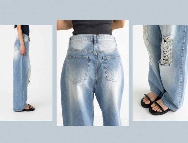 Even Freelancers Throw These On: Wide-Leg Ripped Denim That Makes Your Legs Look Long