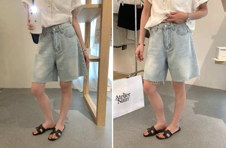 Drop Your Kid Off at School, Run to the Grocery Store, Look Good in Every Photo—The Wide Denim Bermudas Working Moms Are Living In