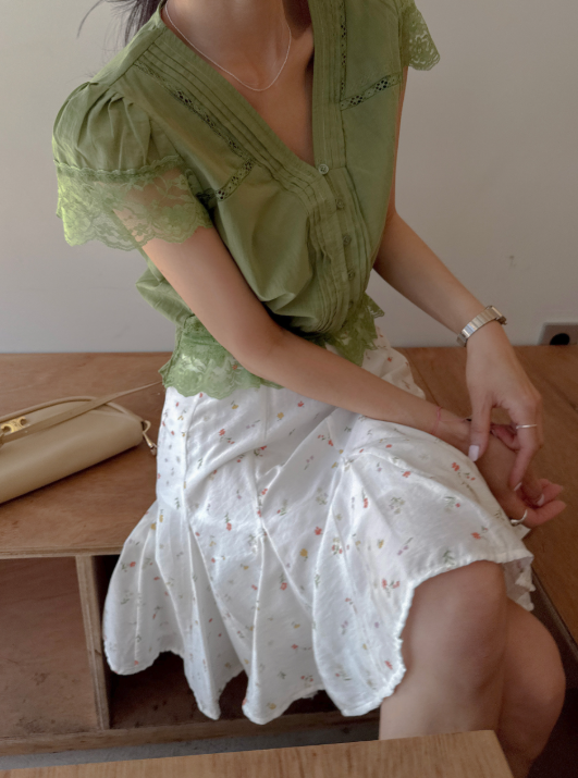 Plain T-Shirts Are Over—The Summer V-Neck Lace Blouse Everyone from 20 to 40 Is Hunting For