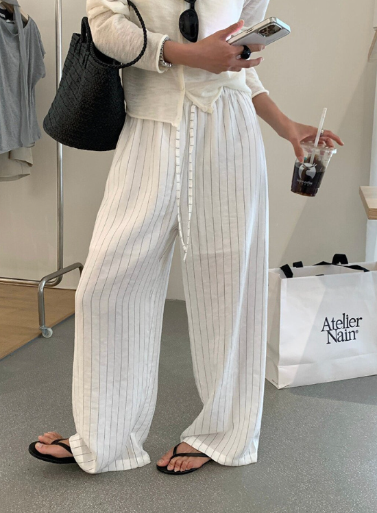 The Florist's Secret: Stripe Linen Pants That Feel Like Pajamas But Look Like Work