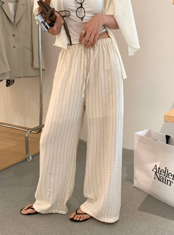 The Florist's Secret: Stripe Linen Pants That Feel Like Pajamas But Look Like Work