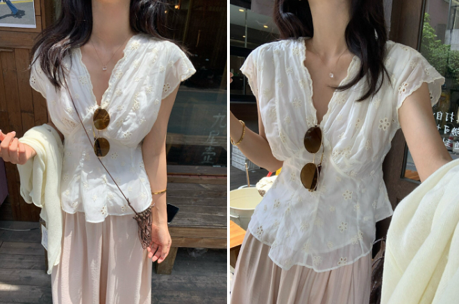 Seoul Cafe Date Night Glow-Up: Embroidered Lace Blouse That Makes You Look Like a K-Drama Lead