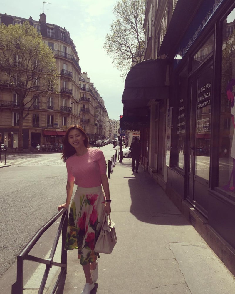 40s Beauty Icon With Glass Skin Secrets: Park Su-jin Takes Paris in Florals