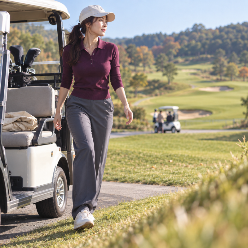 My stomach folded in as soon as I sat in the cart… Women's golf pants that were more comfortable when sitting than standing