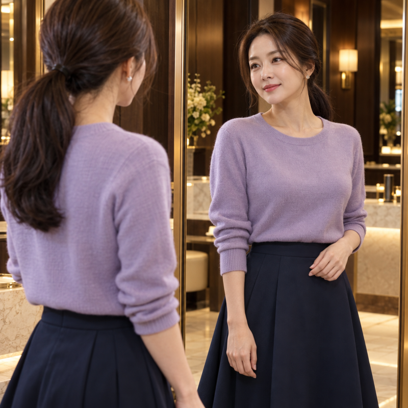 Do I have to stick to beige just because I'm in my 50s? Autumn color knit combinations that make even your face look radiant.