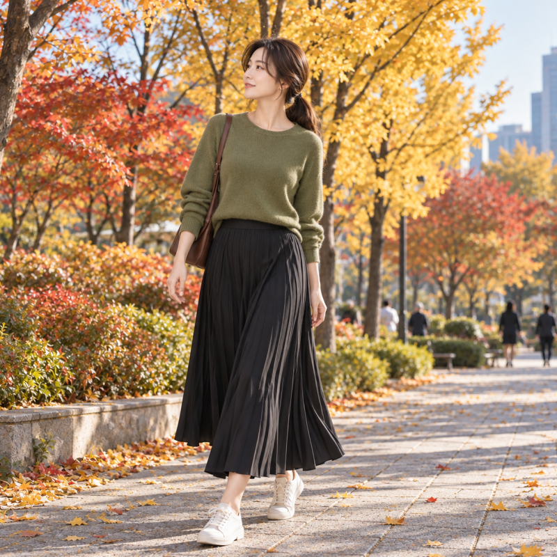 You can't just dress ordinary when going to see the autumn foliage... Autumn long skirt outfits that look great in photos