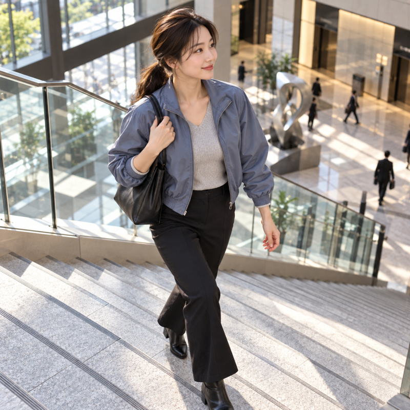 I was definitely slim, but I look bulky just wearing a windbreaker… Styling secrets to accentuate the waistline with women's short autumn windbreakers