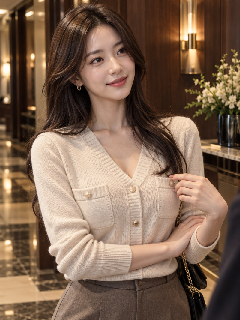 I thought it was just golf wear, but I guess I could wear it to the department store too... How to style a pocket knit for women in their 40s this fall?