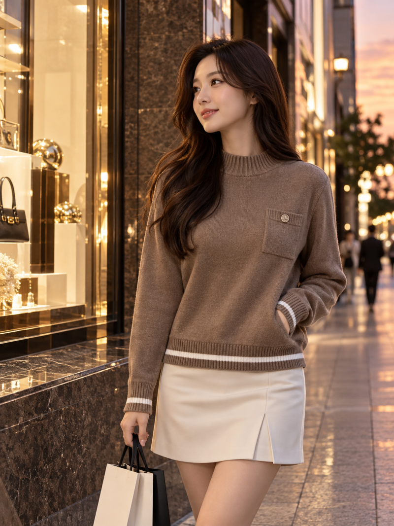 I thought it was just golf wear, but I guess I could wear it to the department store too... How to style a pocket knit for women in their 40s this fall?