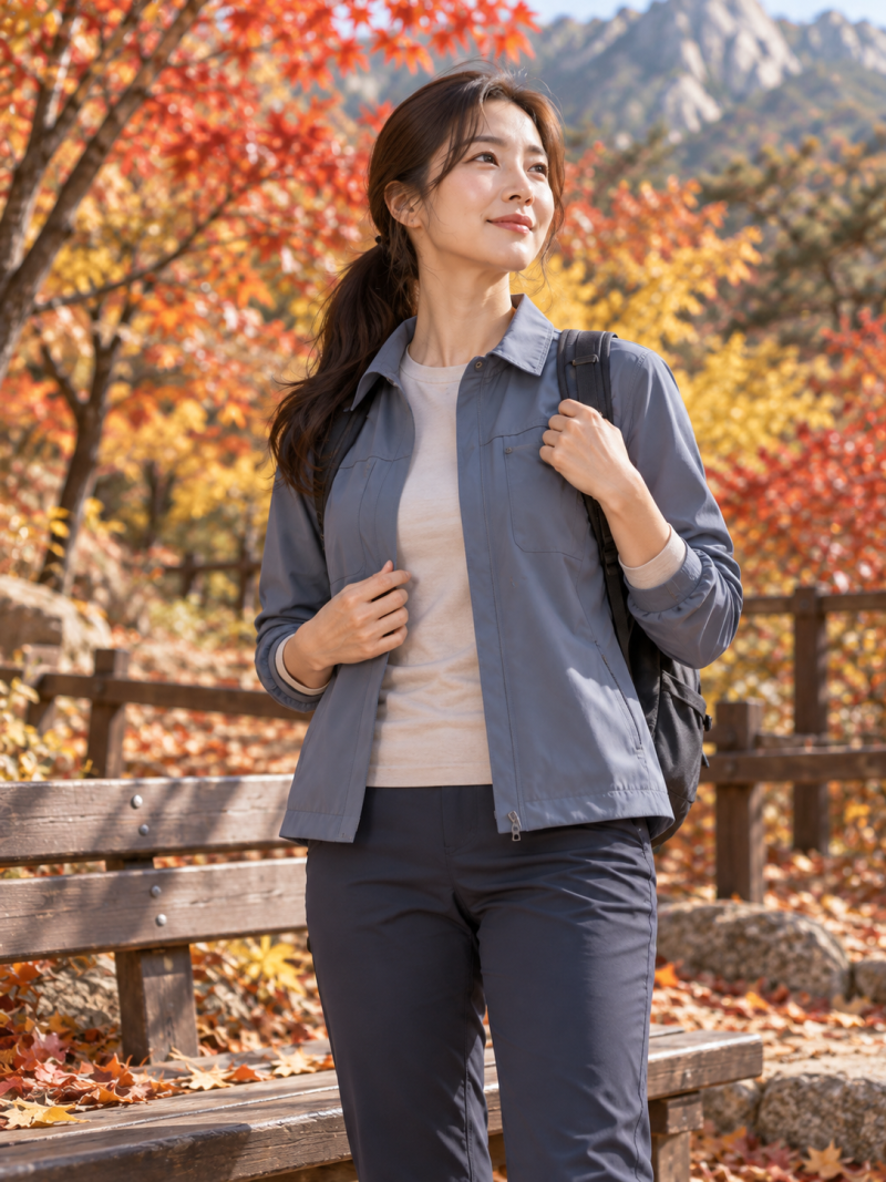 "You took out your hiking clothes as soon as I said we were going to the mountain?" An unexpected outfit suitable for a Bukhansan autumn foliage date
