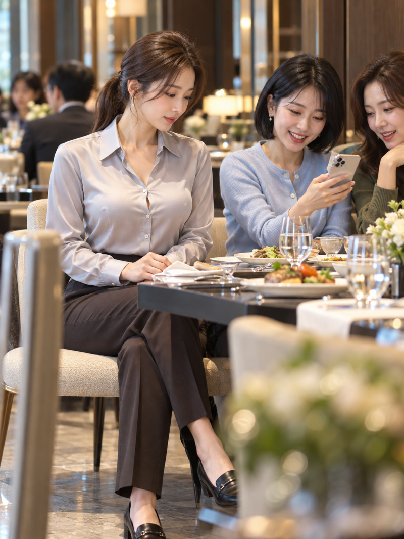 I was sure 66 would fit... A blouse chest button that came undone at the Gwanghwamun lunch!