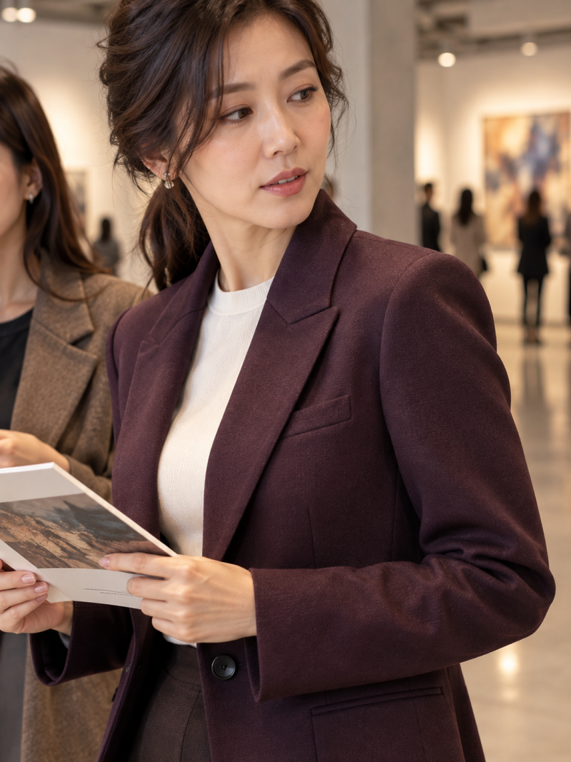 My friend says it's comfortable, but only my shoulders are stiff... The difference in jacket set-in sleeves revealed at the Seongsu-dong exhibition