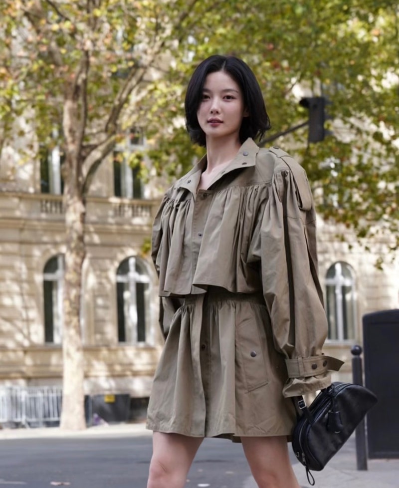 Thinks it's a runway... A celebrity girlfriend look making history with a short haircut