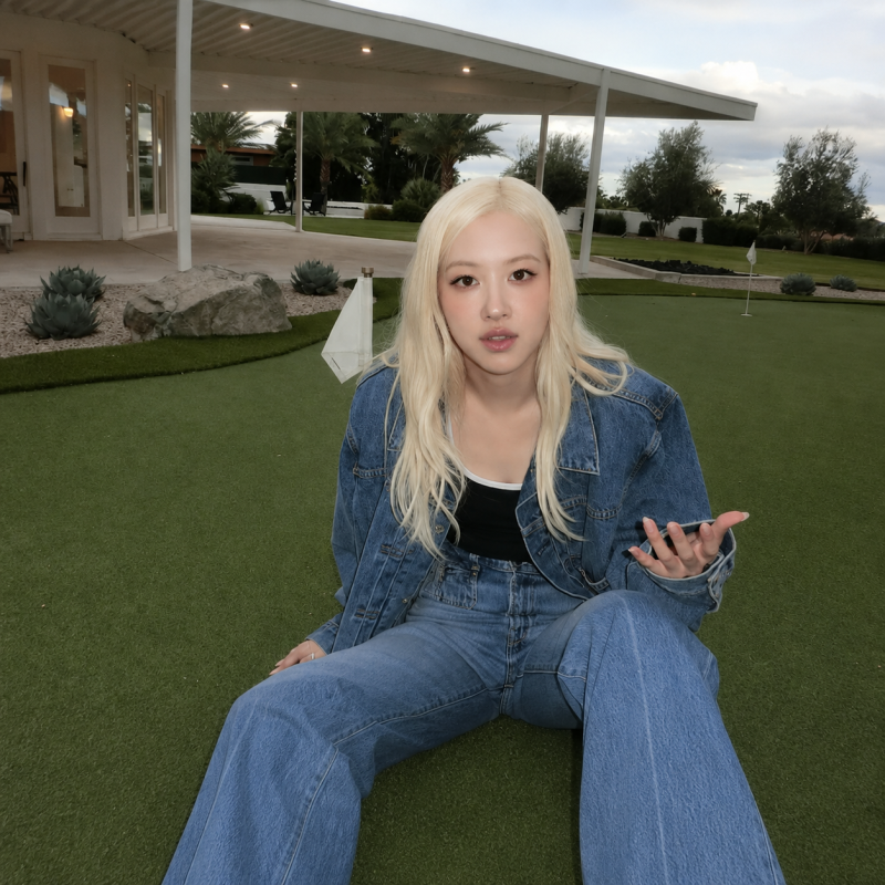 Home Selfie Energy to Full Glam: How Rosé Proved Navy One-Piece Dressing Works at Every Scale