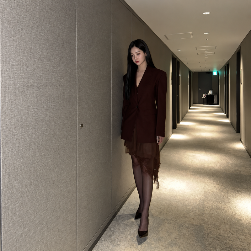 "She left Momoland to focus on acting..." The actress's gray knit dress look
