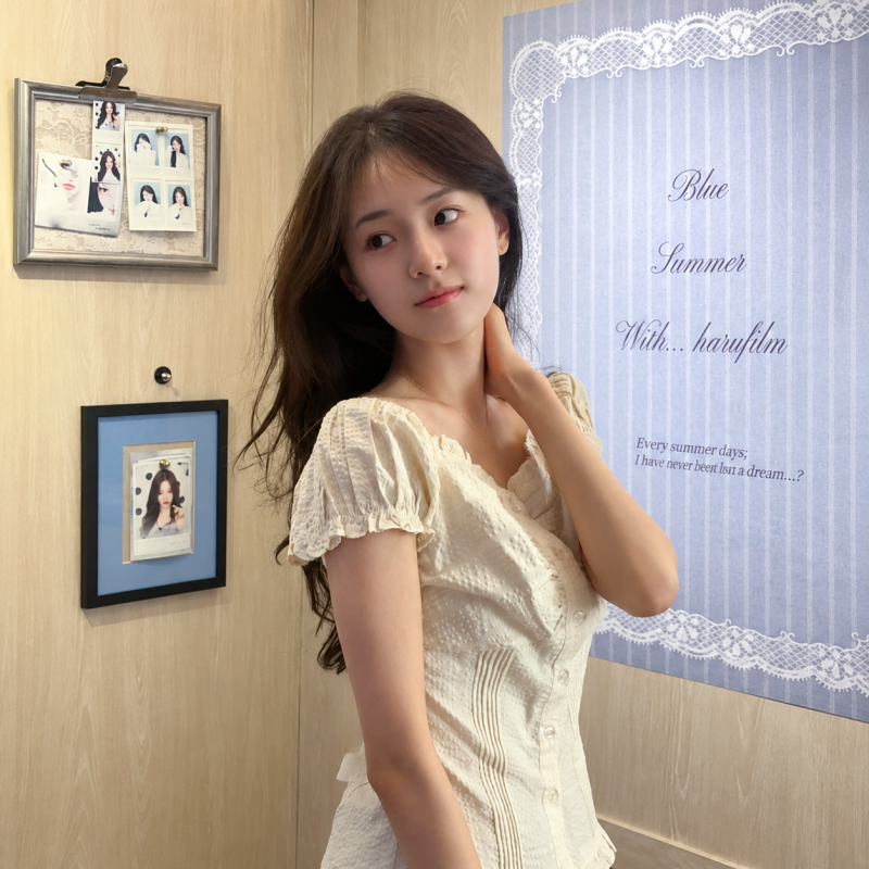 "She is an actress called 'Little Go Yoon-jung'..." From the ruffled blouse look to the knit vest airport look of the rookie actress