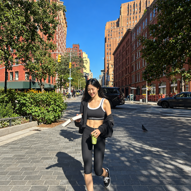 "They say she has the best looks and figure among the idols...” The travel daily look of the idol overflowing with healthy beauty