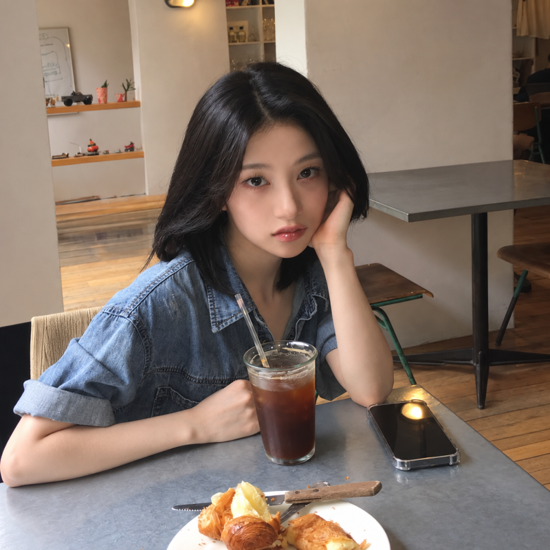 "Similar style to Karina, but prettier..." From the white cropped tie look to the black camisole look of the former Fromis_9 member